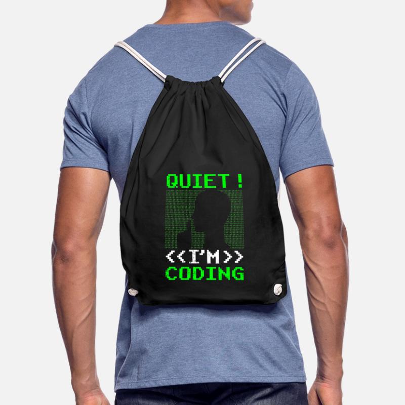 Silent I Programming Coding Coder Programming Drawstring Bag