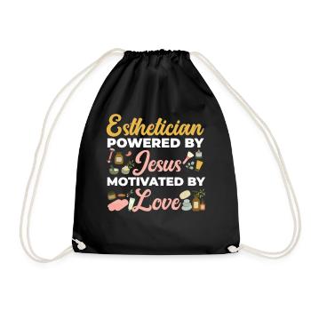 Cute Esthetician Skincare - Drawstring Bag - black - Front