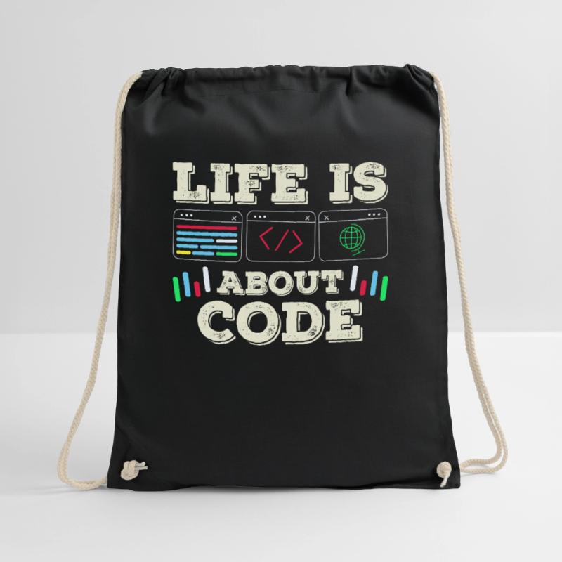 Im Leben Geht Es Um Code Coder Coding Turnbeutel