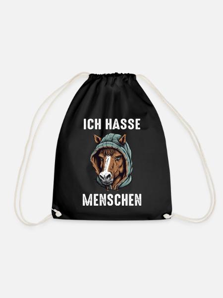 Pferd Reiten Pferdereiten Reiter Pferde Reitsport - Turnbeutel - Schwarz
