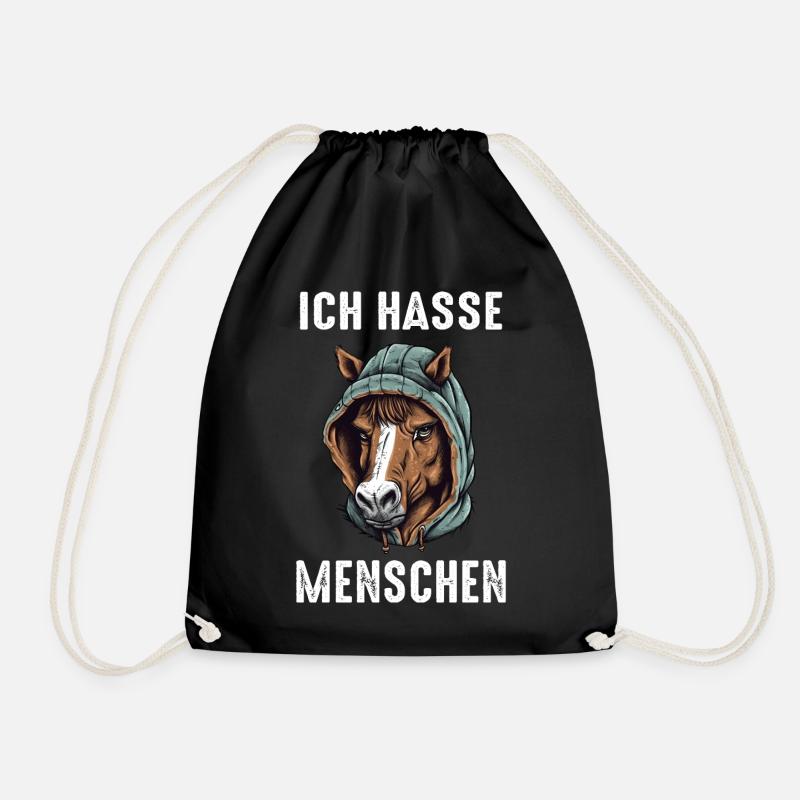 Pferd Reiten Pferdereiten Reiter Pferde Reitsport - Turnbeutel - Schwarz