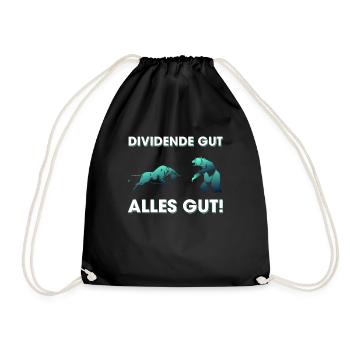 Dividende Gut Alles Gut - Turnbeutel - Schwarz - Vorne