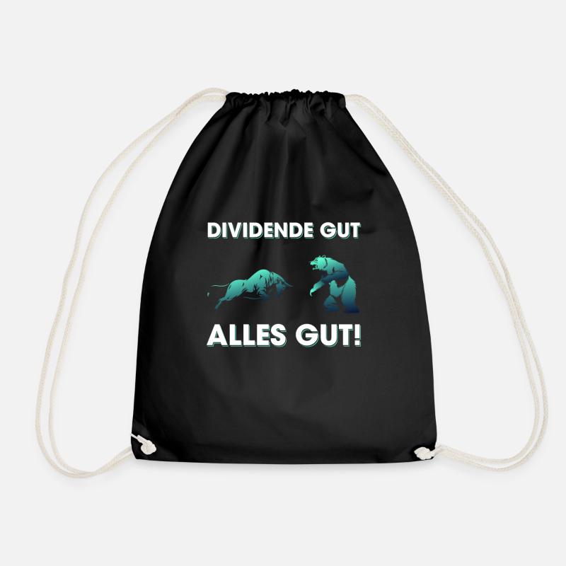 Dividende Gut Alles Gut - Turnbeutel - Schwarz