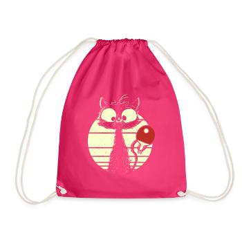 Chat joueur de tennis de table - Sac de sport léger - fuchsia - Devant