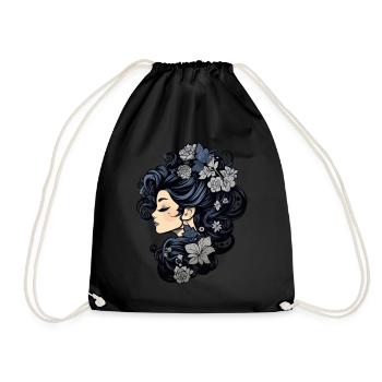 Femme gothique avec des fleurs magiques de beauté sombre - Sac de sport léger - noir - Devant