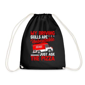 Driving skills of the delivery driver unbeatable - Drawstring Bag - black - Front