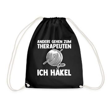 Stricken Therapie Häkeln - Turnbeutel - Schwarz - Vorne