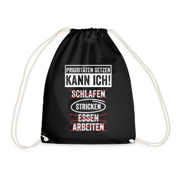Häkeln Nähen Stricken - Turnbeutel - Schwarz - Vorne