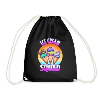 Escouade de crème glacée - Sac de sport léger - noir - Devant