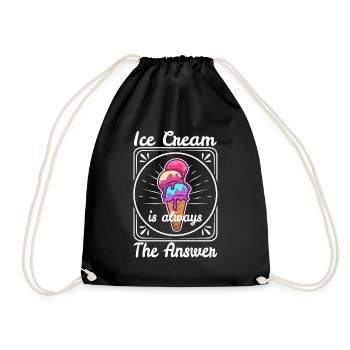 La crème glacée est toujours la réponse - Sac de sport léger - noir - Devant