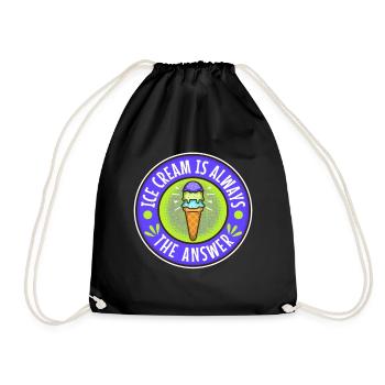La crème glacée est toujours la réponse - Sac de sport léger - noir - Devant