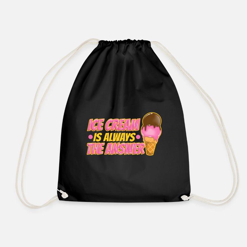 Ice cream is always the answer - Turnbeutel - Schwarz