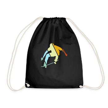 Skater Retro - Drawstring Bag - black - Front