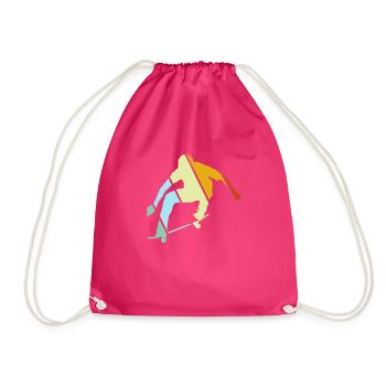 Skater Retro - Turnbeutel - Fuchsia - Vorne