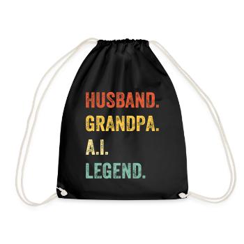 Husband. Grandpa. A.I. Legend. - Ai Artificial Int - Drawstring Bag - black - Front