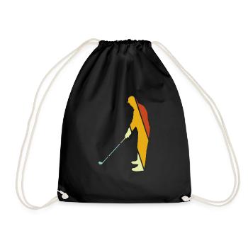 Golf Retro - Turnbeutel - Schwarz - Vorne