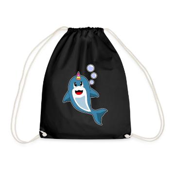 Dolphin Unicorn - Drawstring Bag - black - Front
