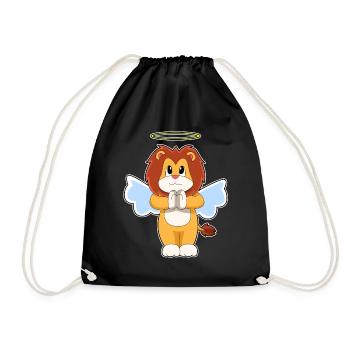 Lion angel wings - Drawstring Bag - black - Front