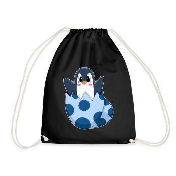 Penguin Egg - Drawstring Bag - black - Front