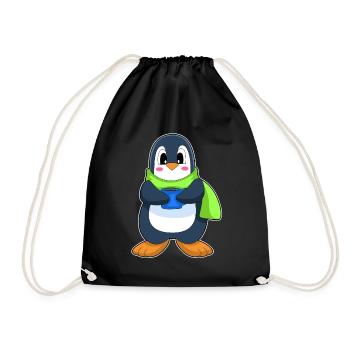 Pinguin Kaffee Tasse - Turnbeutel - Schwarz - Vorne