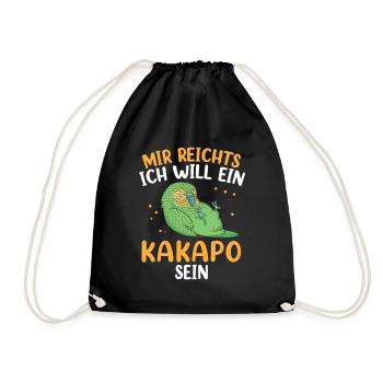 Will Kakapo sein flugunfähiger Papagei Kakapo - Turnbeutel - Schwarz - Vorne