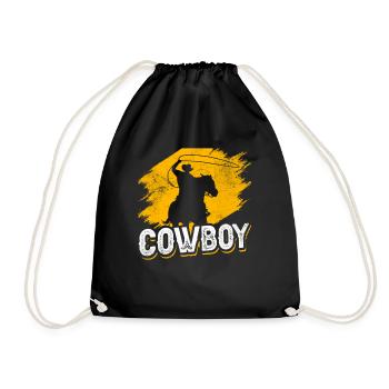 Cowboy Cowboys Sayings Cute Texas - Drawstring Bag - black - Front