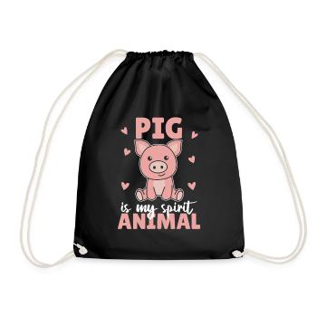Le cochon est mon animal spirituel - doux cochon - Sac de sport léger - noir - Devant