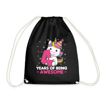 Licorne pour les enfants de 4 ans de quatre ans - Sac de sport léger - noir - Devant
