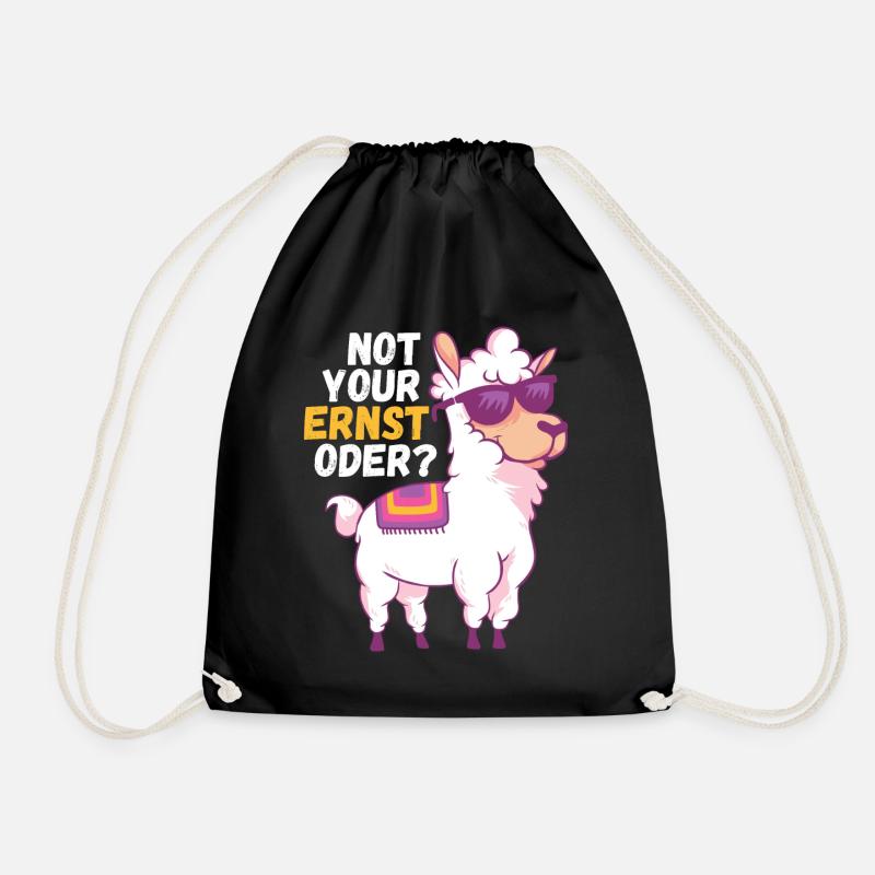 Not Your Ernst Oder Lama - Turnbeutel - Schwarz