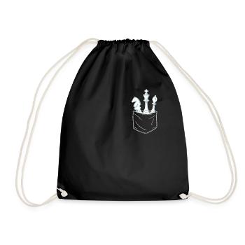 Chess Chess Player Chess Figure - Drawstring Bag - black - Front