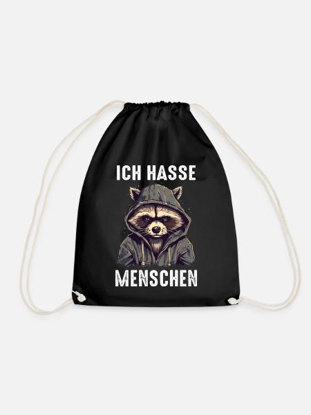 Waschbär Tier Barbados-Waschbär - Turnbeutel - Schwarz