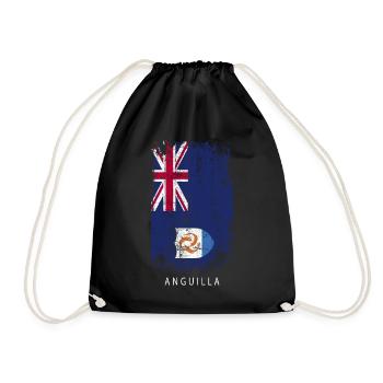 Souvenir Mit Der Landflagge Von Anguilla - Turnbeutel - Schwarz - Vorne