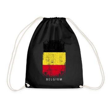 Souvenir Mit Der Landflagge Von Belgium - Turnbeutel - Schwarz - Vorne