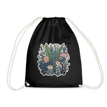 Plants and flowers for nature lovers and gardeners - Drawstring Bag - black - Front