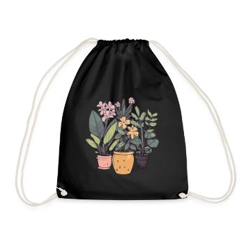 Plants and flowers for nature lovers and gardeners - Drawstring Bag - black - Front