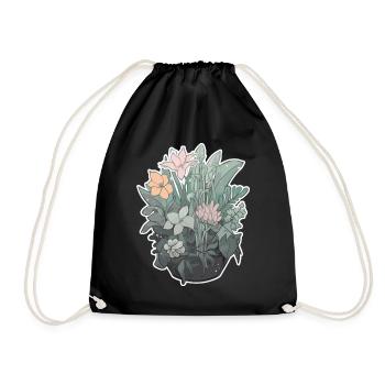 Plants and flowers for nature lovers and gardeners - Drawstring Bag - black - Front