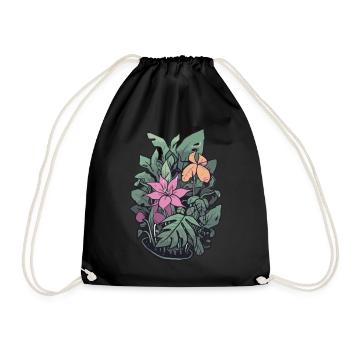 Plants and flowers for nature lovers and gardeners - Drawstring Bag - black - Front