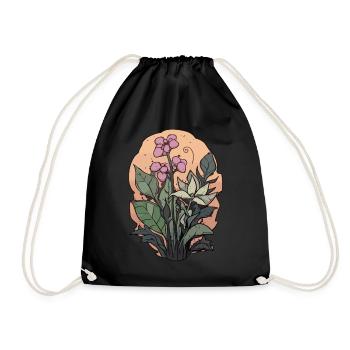 Plants and flowers for nature lovers and gardeners - Drawstring Bag - black - Front