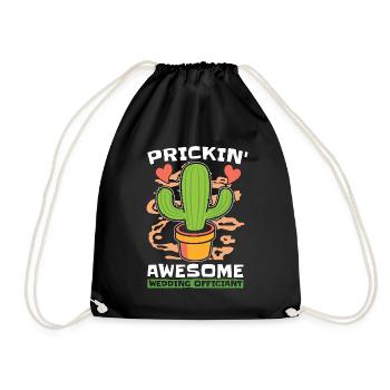 Officiant Prickin' Awesome Wedding Pastor Minister - Turnbeutel - Schwarz - Vorne