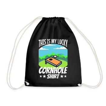 C’est ma chemise porte-bonheur en cornhole - Sac de sport léger - noir - Devant
