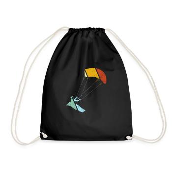 Kite surfing Retro - Turnbeutel - Schwarz - Vorne