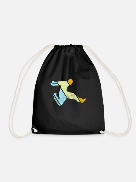 Parkour Retro - Turnbeutel - Schwarz