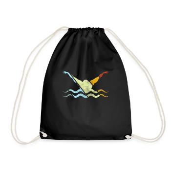 Natation Rétro - Sac de sport léger - noir - Devant
