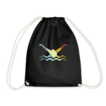 Natation Rétro - Sac de sport léger - noir - Devant