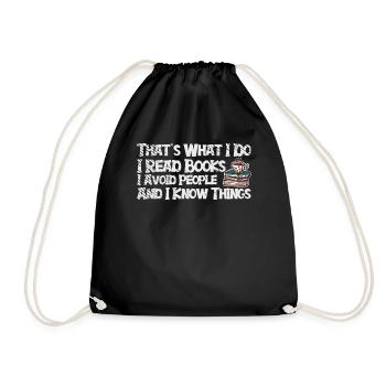 Book Lover Literature Book Reading Novels - Drawstring Bag - black - Front