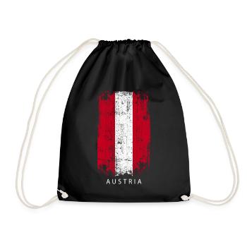 Souvenir with the flag of Austria - Drawstring Bag - black - Front