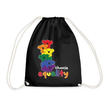 Rainbow Flag Pride LGBTQ Mignon Koala Stack - Sac de sport léger - noir - Devant