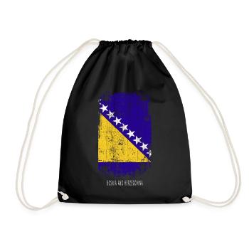 Souvenir avec le drapeau du pays de Bosnie et - Sac de sport léger - noir - Devant