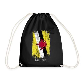 Souvenir Mit Der Landflagge Von Brunei - Turnbeutel - Schwarz - Vorne