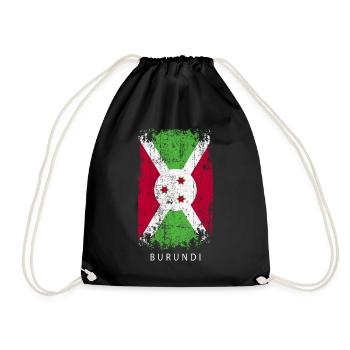 Souvenir with the country flag of Burundi - Drawstring Bag - black - Front